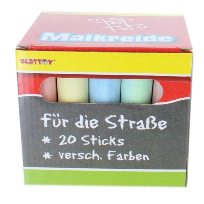 Straßenmalkreiden - 20 Sticks - Bunt