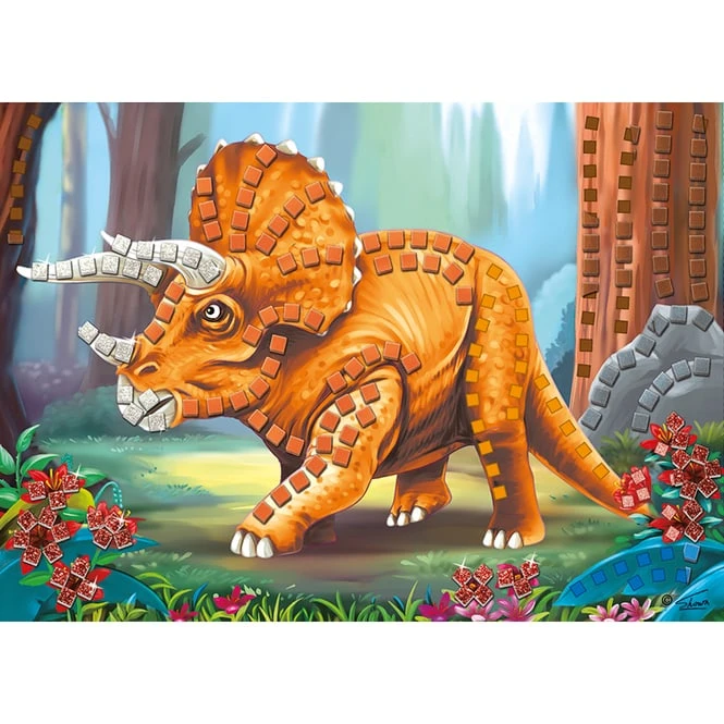 Besttoy - Glitzermosaik Bastelset - Triceratops