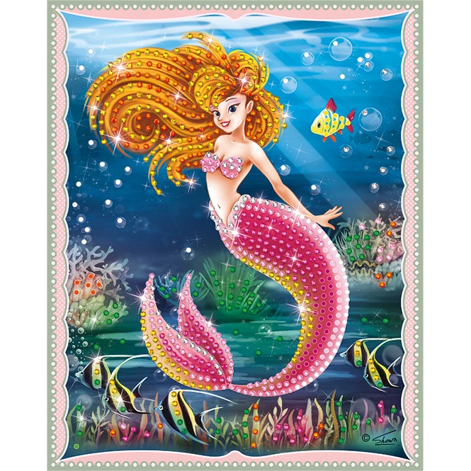 Besttoy - Strasssteinebild Meerjungfrau Brünett