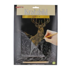 Besttoy - Kratzbild - Hirsch - Gold