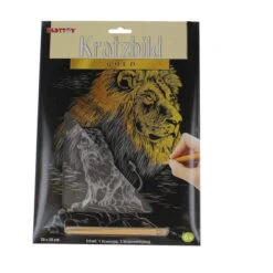 Besttoy - Kratzbild - Löwe - Gold