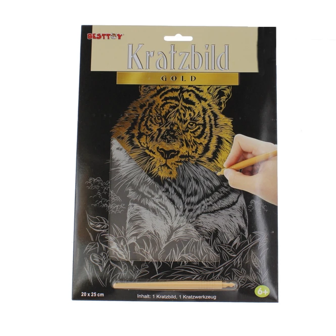 Besttoy - Kratzbild - Tiger - Gold