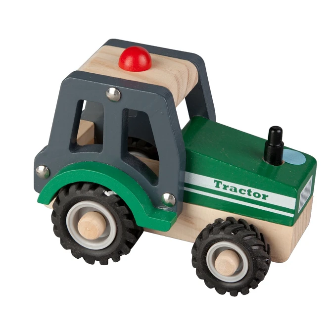 Holz Schiebefahrzeug - Traktor - 12,5 Cm