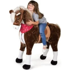 Besttoy Plüschpferd XXL Mit Sound - Dunkelbraun - Stehend Ca. 113 Cm