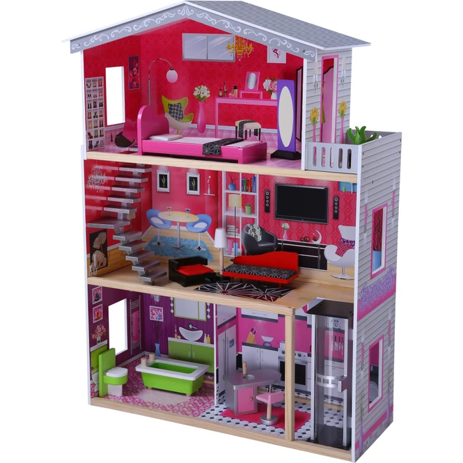 Besttoy - Puppenhaus Mit Möbeln - Ca. 115 X 82,5 X 32 Cm – Bild 2