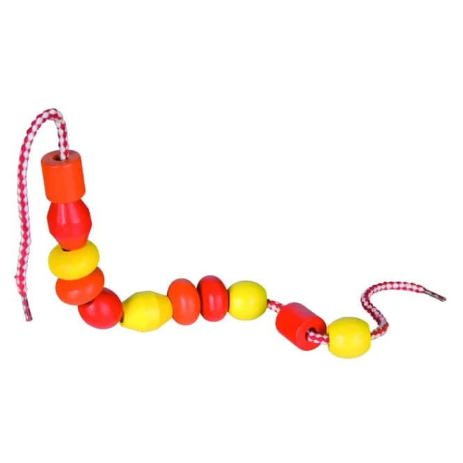 Holzperlen-Set - 80 Perlen Und 5 Fäden - Besttoy