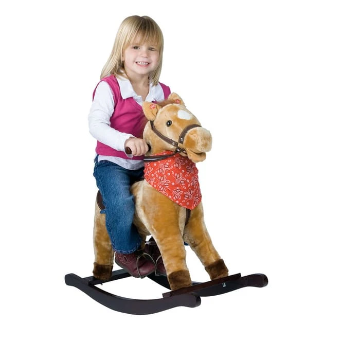 Plüschschaukelpferd Braun Mit Sound Und Bewegung BESTTOY